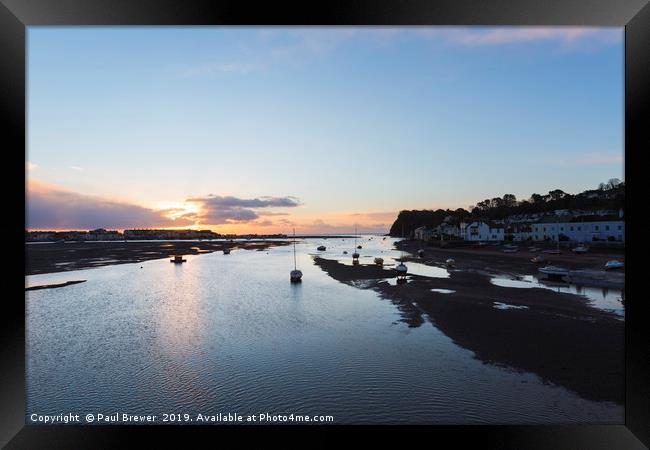 Shaldon and Teignmouth at Sunrise Framed Print by Paul Brewer