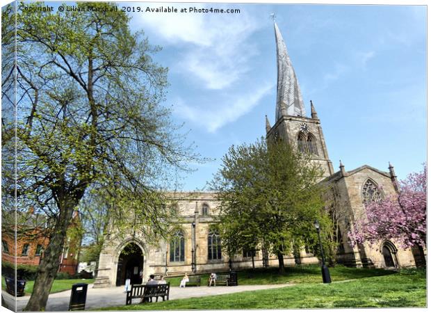 St Marys and All Saints Church. Chesterfield. Canvas Print by Lilian Marshall