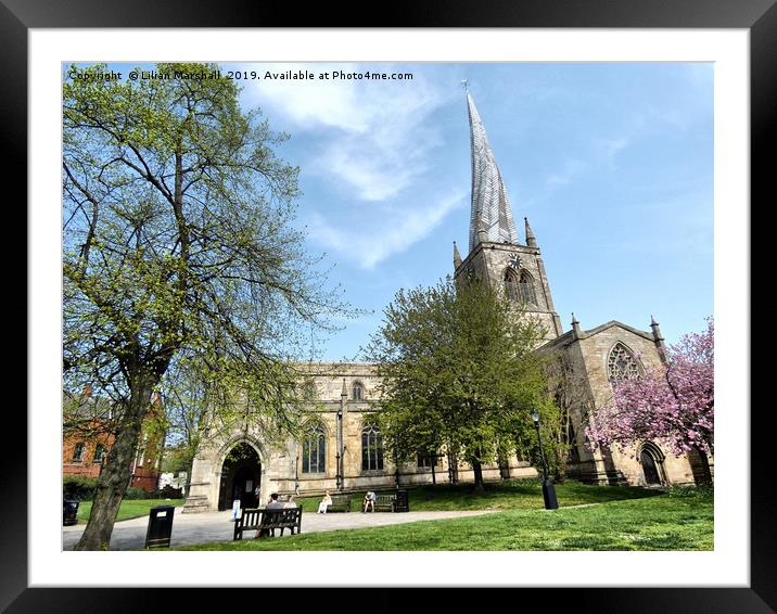 St Marys and All Saints Church. Chesterfield. Framed Mounted Print by Lilian Marshall