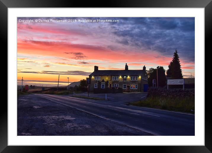 Historical Owd Betts Pub Landscape Framed Mounted Print by Derrick Fox Lomax