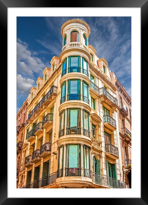 Corner Building with Round Windows Framed Mounted Print by Darryl Brooks