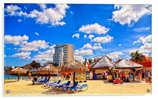 Cozumel Beach Bar and Hotel Acrylic by Darryl Brooks
