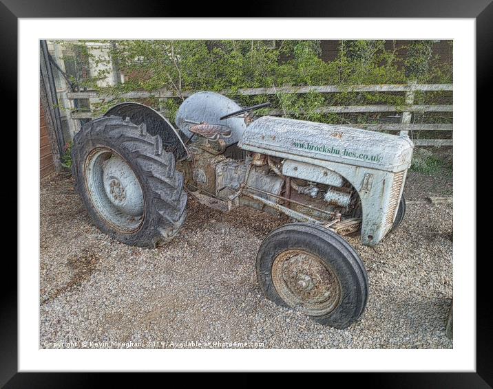 Old Tractor At Brocksbushes Farm Northumberland Framed Mounted Print by Kevin Maughan