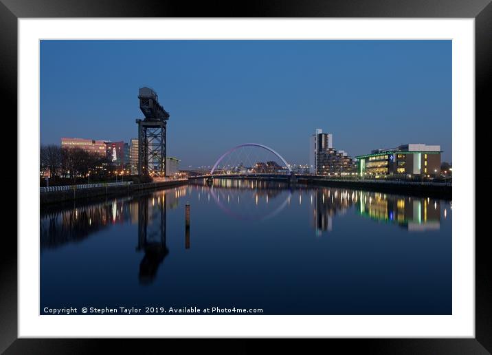 Glasgow Reflected Framed Mounted Print by Stephen Taylor