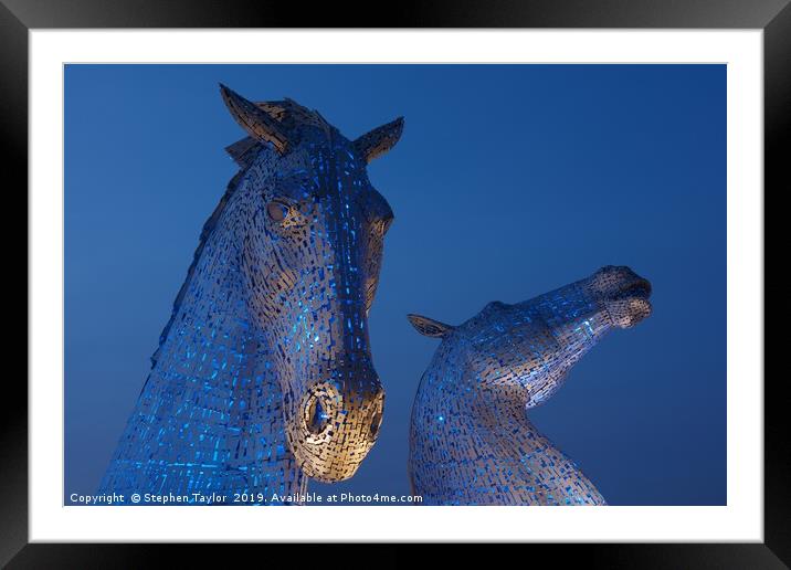 Blue Kelpies Framed Mounted Print by Stephen Taylor