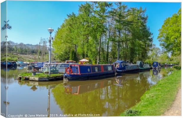 Canal Boats Canvas Print by Jane Metters