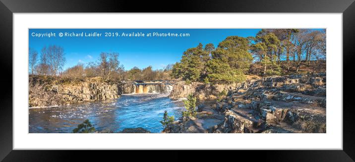 Winter at Low Force Waterfall, Teesdale, Panorama Framed Mounted Print by Richard Laidler