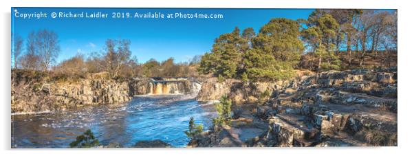 Winter at Low Force Waterfall, Teesdale, Panorama Acrylic by Richard Laidler