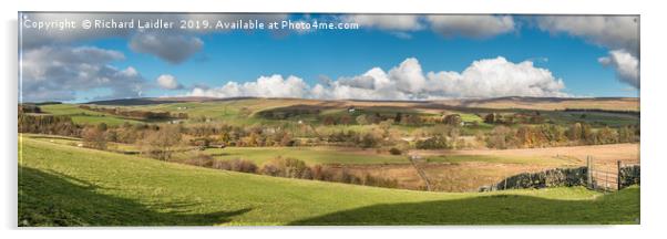 Upper Teesdale Autumn Panorama Acrylic by Richard Laidler