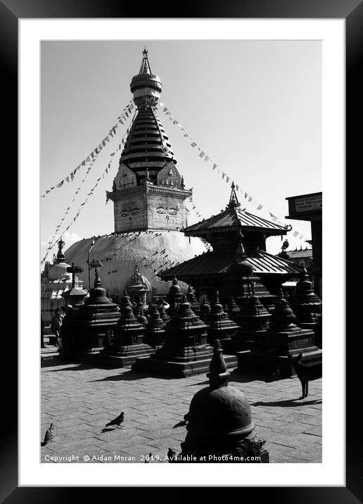 Swayambhunath Temple, Kathmandu, Nepal   Framed Mounted Print by Aidan Moran