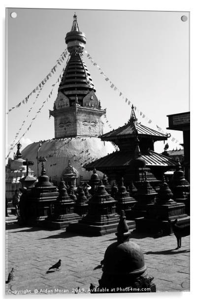 Swayambhunath Temple, Kathmandu, Nepal   Acrylic by Aidan Moran