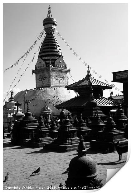 Swayambhunath Temple, Kathmandu, Nepal   Print by Aidan Moran