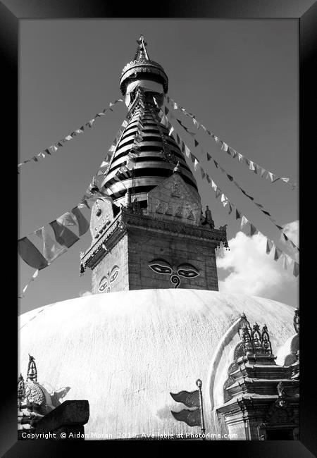 Swayambhunath Buddhist Temple, Kathmandu   Framed Print by Aidan Moran