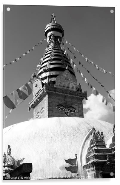 Swayambhunath Buddhist Temple, Kathmandu   Acrylic by Aidan Moran