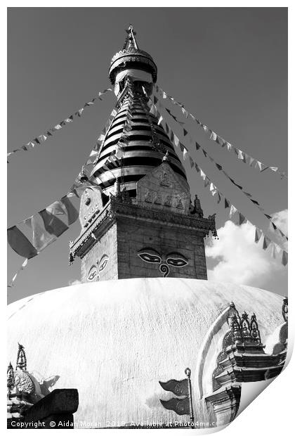 Swayambhunath Buddhist Temple, Kathmandu   Print by Aidan Moran