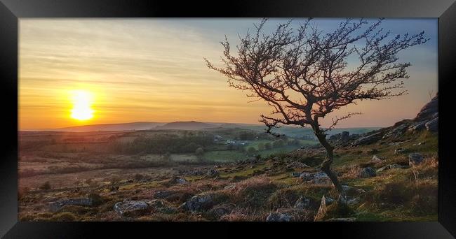 Sunset over Dartmoor National Park Framed Print by Daniel Rose