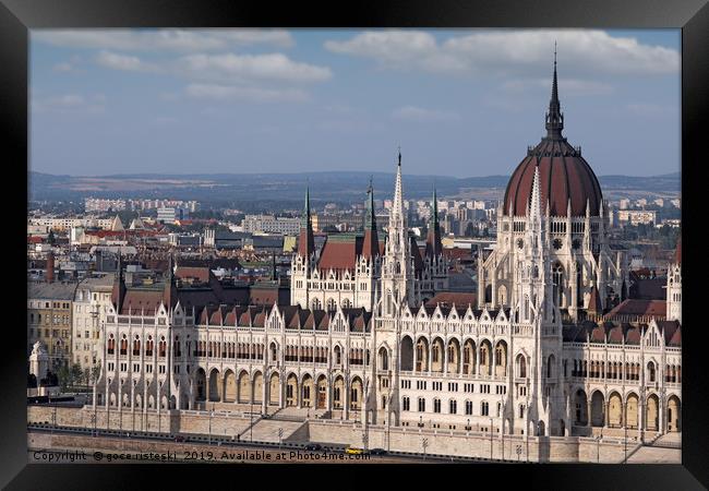 Hungarian Parliament Budapest close up Framed Print by goce risteski