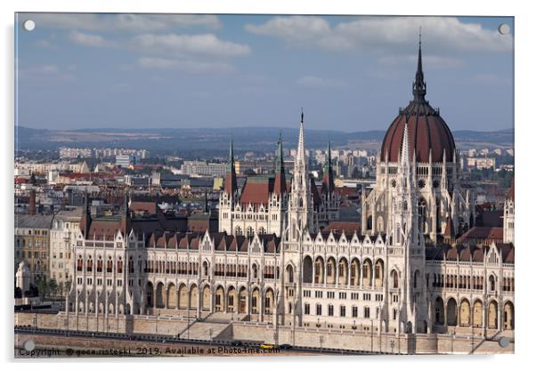 Hungarian Parliament Budapest close up Acrylic by goce risteski