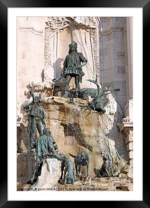 Buda castle Matthias fountain landmark Budapest Framed Mounted Print by goce risteski