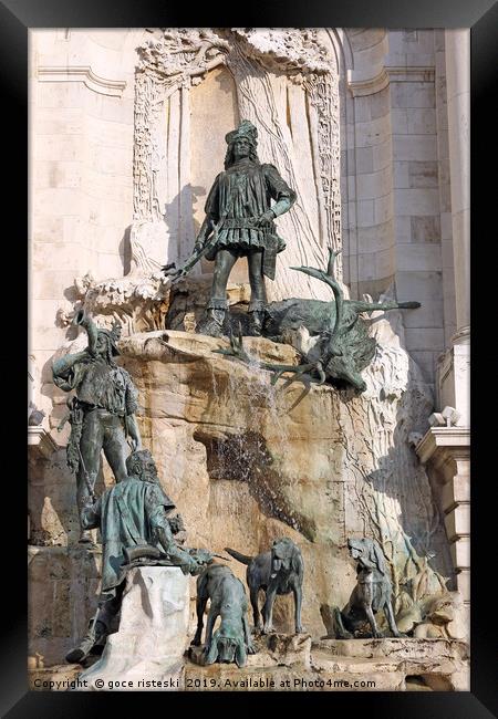 Buda castle Matthias fountain landmark Budapest Framed Print by goce risteski