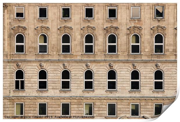 old building wall with windows Print by goce risteski
