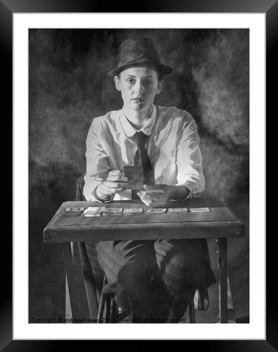 The Intense Gambler Framed Mounted Print by andrew blakey