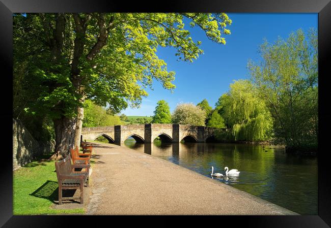 Riverside Walk at Bakewell                       Framed Print by Darren Galpin