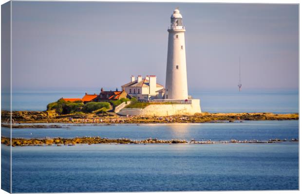 Whitley Bay Lighthouse Canvas Print by Naylor's Photography