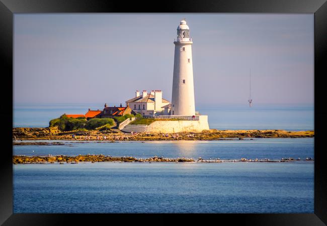 Whitley Bay Lighthouse Framed Print by Naylor's Photography