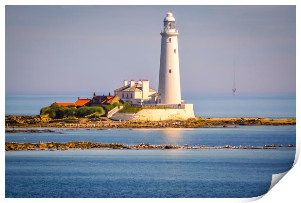 Whitley Bay Lighthouse Print by Naylor's Photography