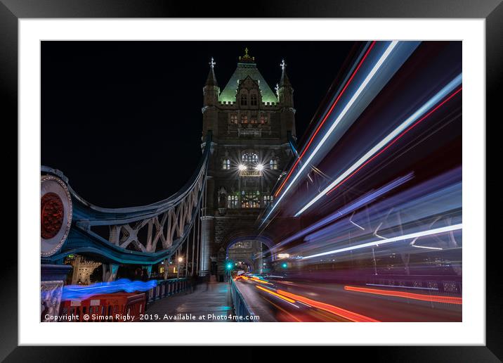 Tower Bridge After Dark Framed Mounted Print by Simon Rigby