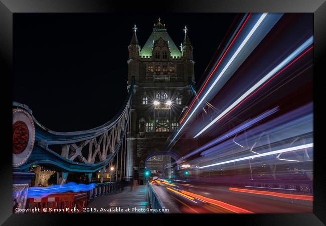 Tower Bridge After Dark Framed Print by Simon Rigby