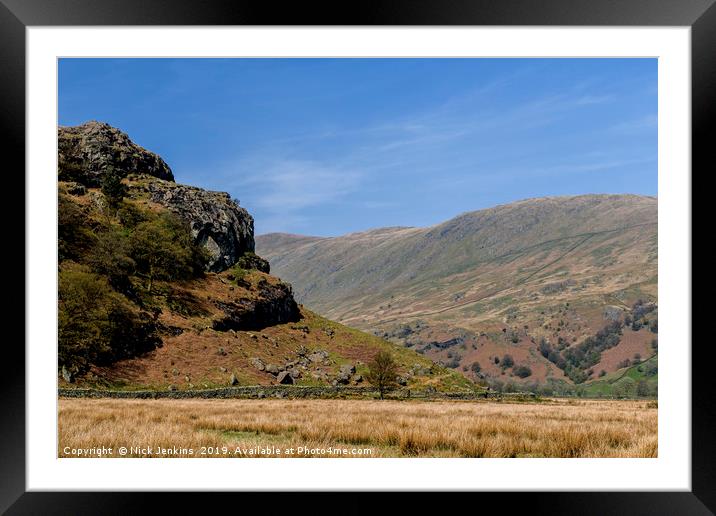 The Upper Kentmere Valley in Spring Lake District  Framed Mounted Print by Nick Jenkins