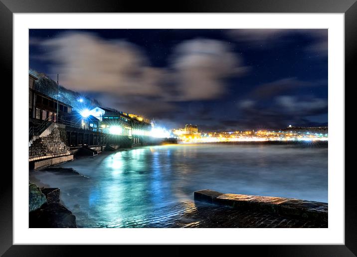 Rough seas at  Scarborough Framed Mounted Print by Gregory Culley