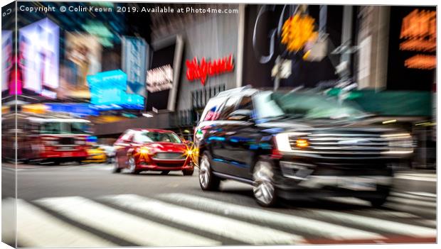 Times Square Traffic Canvas Print by Colin Keown