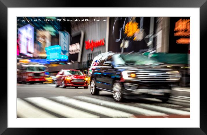 Times Square Traffic Framed Mounted Print by Colin Keown