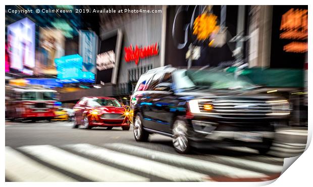 Times Square Traffic Print by Colin Keown