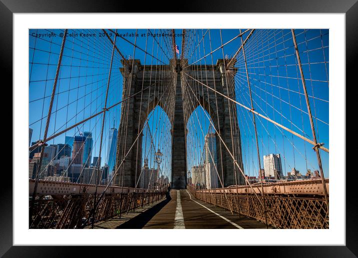 Brooklyn Bridge Framed Mounted Print by Colin Keown