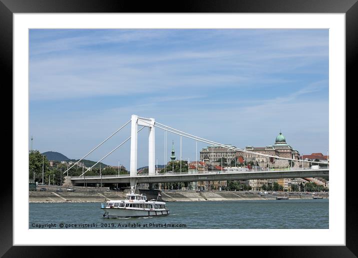 Elisabeth bridge on Danube river Budapest Framed Mounted Print by goce risteski