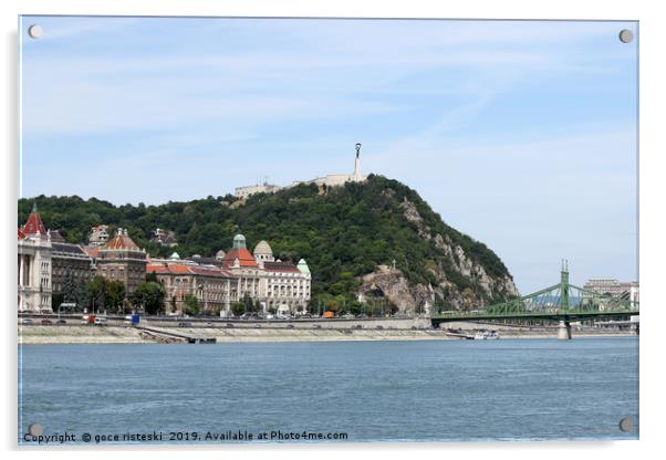 Liberty bridge and Gellert hill Budapest Acrylic by goce risteski