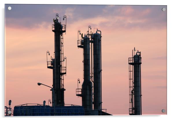 petrochemical plant industry zone twilight Acrylic by goce risteski