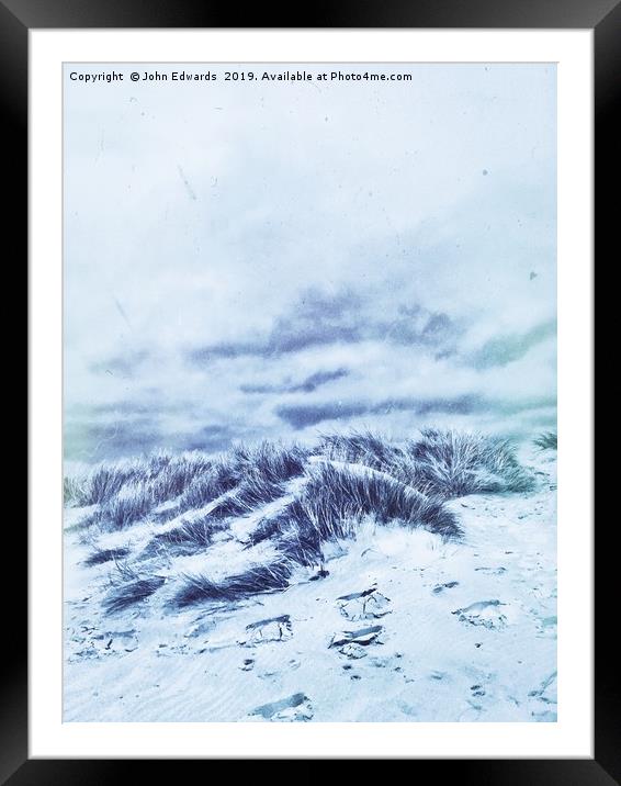 Blue Dunes Framed Mounted Print by John Edwards