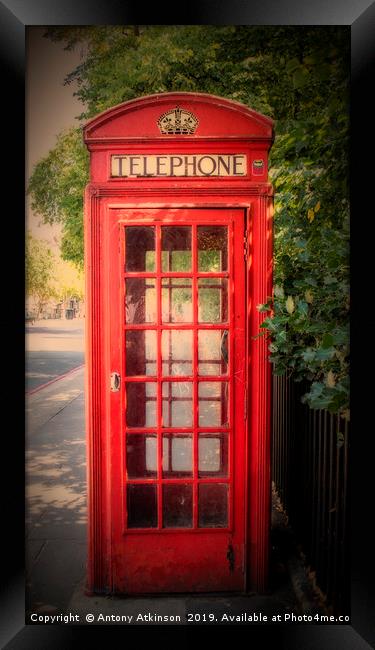 London Red Phone booth Framed Print by Antony Atkinson