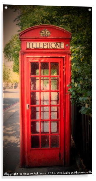 London Red Phone booth Acrylic by Antony Atkinson