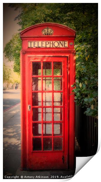 London Red Phone booth Print by Antony Atkinson