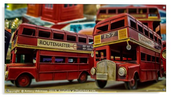 London Red Bus Acrylic by Antony Atkinson