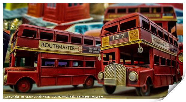 London Red Bus Print by Antony Atkinson