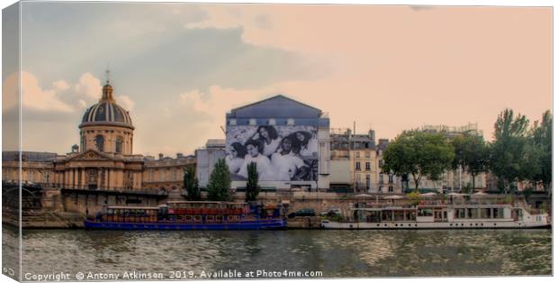 Paris River Seine Canvas Print by Antony Atkinson