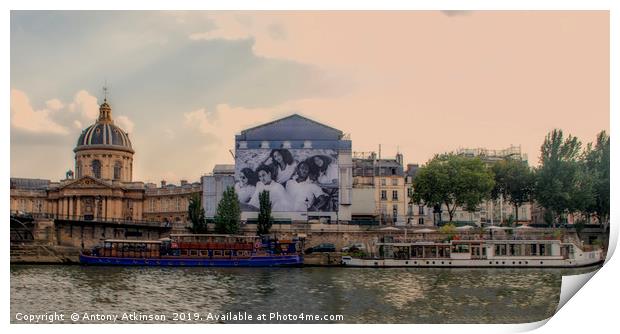 Paris River Seine Print by Antony Atkinson