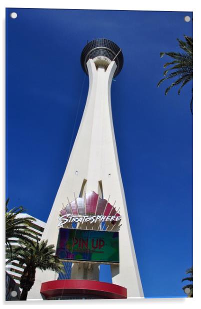 Stratosphere Tower Las Vegas Nevada America Acrylic by Andy Evans Photos
